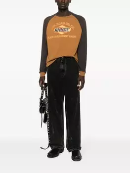 RHUDE футболка с логотипом, оранжевый