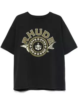 RHUDE футболка с принтом, черный