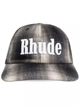 RHUDE хлопковая кепка с вышитым логотипом, серый