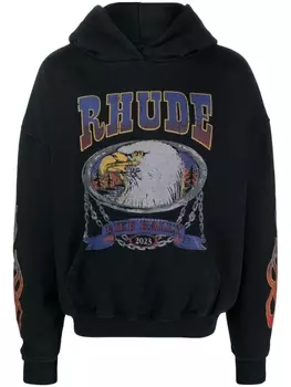 RHUDE худи с принтом Screaming Eagle, черный