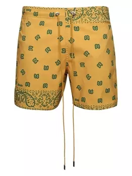RHUDE плавки-шорты с принтом, желтый