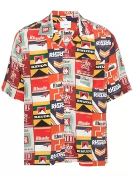 RHUDE рубашка с принтом Cigarette, оранжевый
