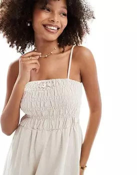 Rhythm– Светло-фиолетовое платье миди с рюшами