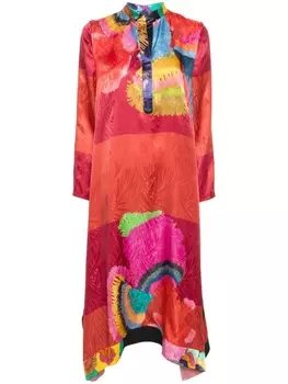 Rianna + Nina платье Paradeisos с абстрактным принтом, розовый