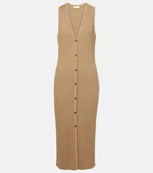 Рибленое платье миди Vince, Tapenade