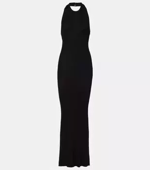 Рибленый макси-сарафан на бретелях Nili Lotan, черный