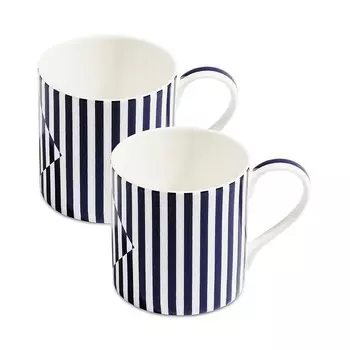 Richard Brendon Superstripe, кобальтово-синяя большая кружка, набор из 2 шт, мультиколор