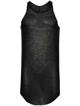 Rick Owens базовая майка в мелкий рубчик, черный