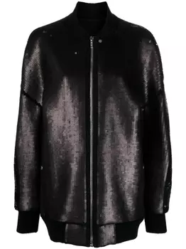 Rick Owens бомбер Peter с пайетками, черный