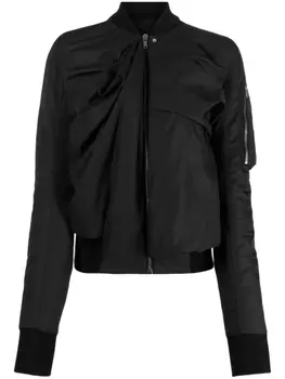 Rick Owens бомбер Ripple с драпировкой, черный