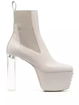 Rick Owens ботильоны с квадратным носком, серый
