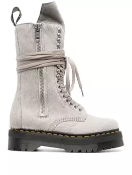 Rick Owens ботинки из коллаборации с Dr Martens, серый