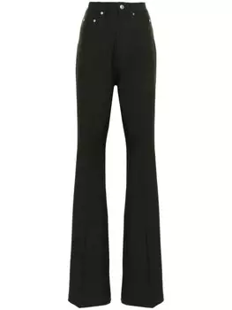 Rick Owens брюки bootcut Bolan, зеленый