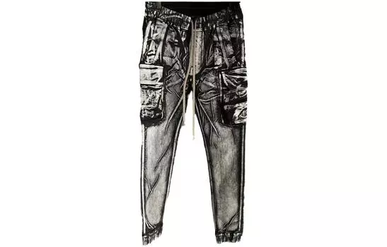 RICK OWENS Брюки-карго женские, цвет черный/слоновая кость