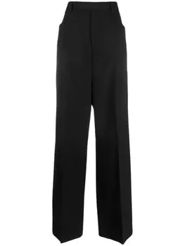 Rick Owens брюки с потайной застежкой и складками, черный