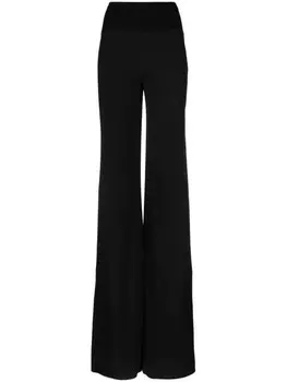 Rick Owens брюки широкого кроя с завышенной талией, черный