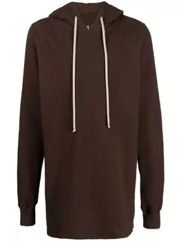 Rick Owens длинное худи, коричневый