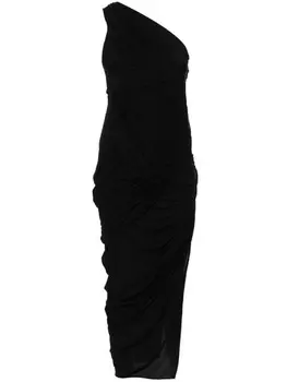 Rick Owens драпированное платье миди, черный