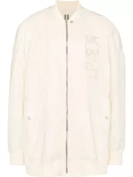 Rick Owens DRKSHDW бомбер с вышитым логотипом, нейтральный цвет