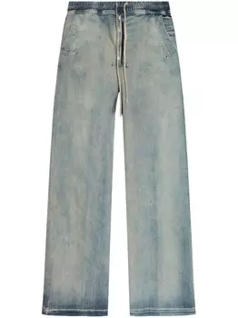 Rick Owens DRKSHDW брюки широкого кроя с завязками, синий