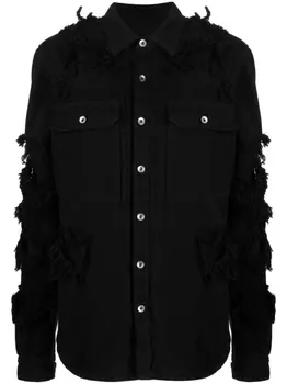 Rick Owens DRKSHDW джинсовая куртка с бахромой, черный