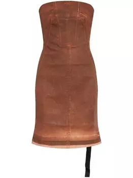 Rick Owens DRKSHDW джинсовое платье без бретелек, оранжевый