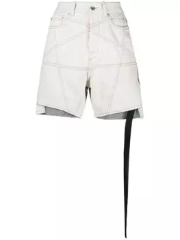 Rick Owens DRKSHDW джинсовые шорты средней посадки, нейтральный цвет