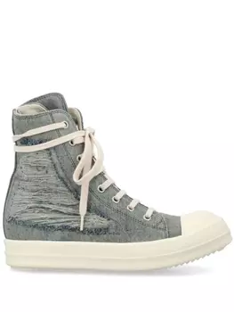 Rick Owens DRKSHDW кеды из денима с эффектом потертости, синий