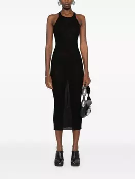 Rick Owens DRKSHDW платье миди в рубчик без рукавов, черный