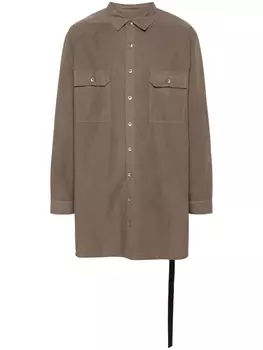 Rick Owens DRKSHDW поплиновая рубашка Jumbo, коричневый