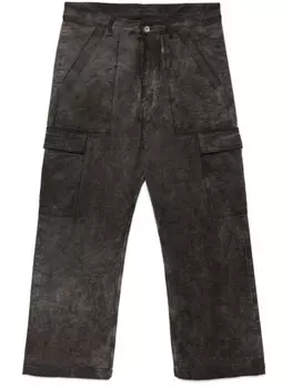 Rick Owens DRKSHDW потертые брюки-карго, коричневый