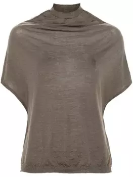 Rick Owens DRKSHDW шерстяной топ с воротником-хомутом, коричневый