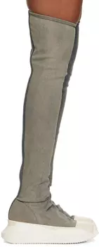 Rick Owens DRKSHDW Синие высокие сапоги с абстрактным рисунком