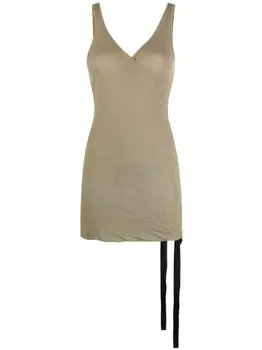 Rick Owens DRKSHDW топ из органического хлопка с V-образным вырезом, зеленый