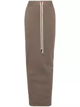 Rick Owens DRKSHDW юбка макси Pillar, коричневый