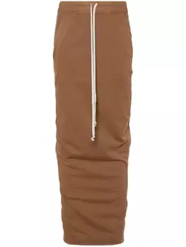 Rick Owens DRKSHDW юбка миди из джерси, коричневый