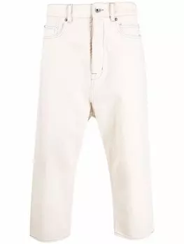Rick Owens DRKSHDW укороченные джинсы прямого кроя, нейтральный цвет