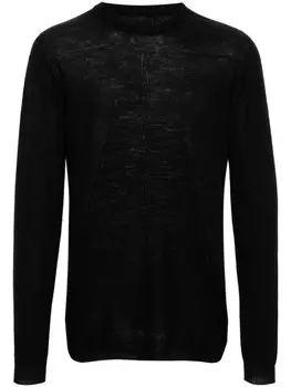 Rick Owens джемпер из натуральной шерсти Biker Level, черный