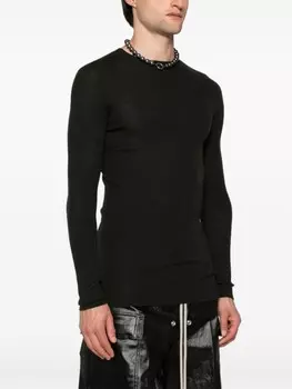 Rick Owens джемпер из вирджинской шерсти в рубчик, зеленый