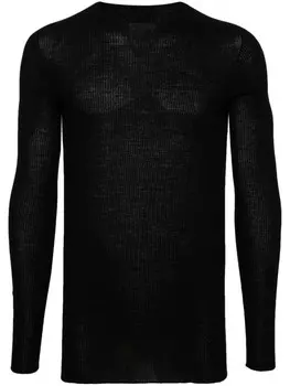 Rick Owens джемпер из вирджинской шерсти в рубчик, черный