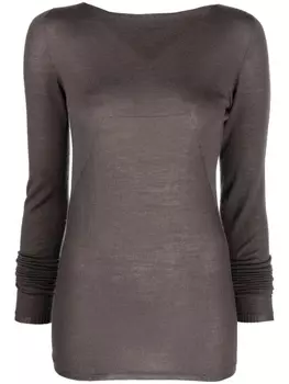 Rick Owens джемпер с отложным воротником, коричневый