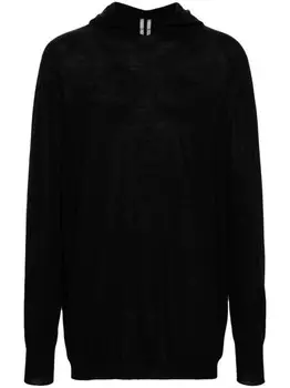 Rick Owens джемпер тонкой вязки с капюшоном, черный
