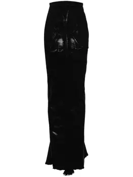Rick Owens джинсовая юбка макси с эффектом металлик, черный