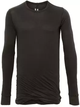 Rick Owens футболка Double с длинными рукавами, коричневый