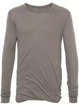 Rick Owens футболка Double T с длинными рукавами, серый