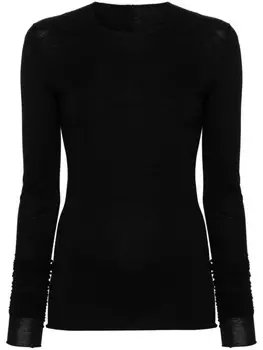 Rick Owens футболка из джерси с отделкой швами, черный