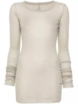 Rick Owens футболка из хлопка в рубчик, серый