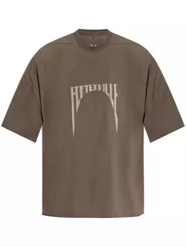Rick Owens футболка из органического хлопка, коричневый