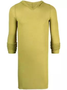 Rick Owens футболка Luxor в рубчик с капюшоном, зеленый