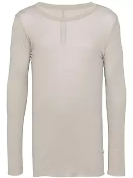 Rick Owens футболка Rib LS длинная, серый